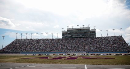 LEBANON, TENNESSEE - JUNE 30: A general view of racing. during the NASCAR Cup Series Ally 400 at Nashville Superspeedway on June 30, 2024 in Lebanon, Tennessee. (Photo by James Gilbert/Getty Images) | Getty Images