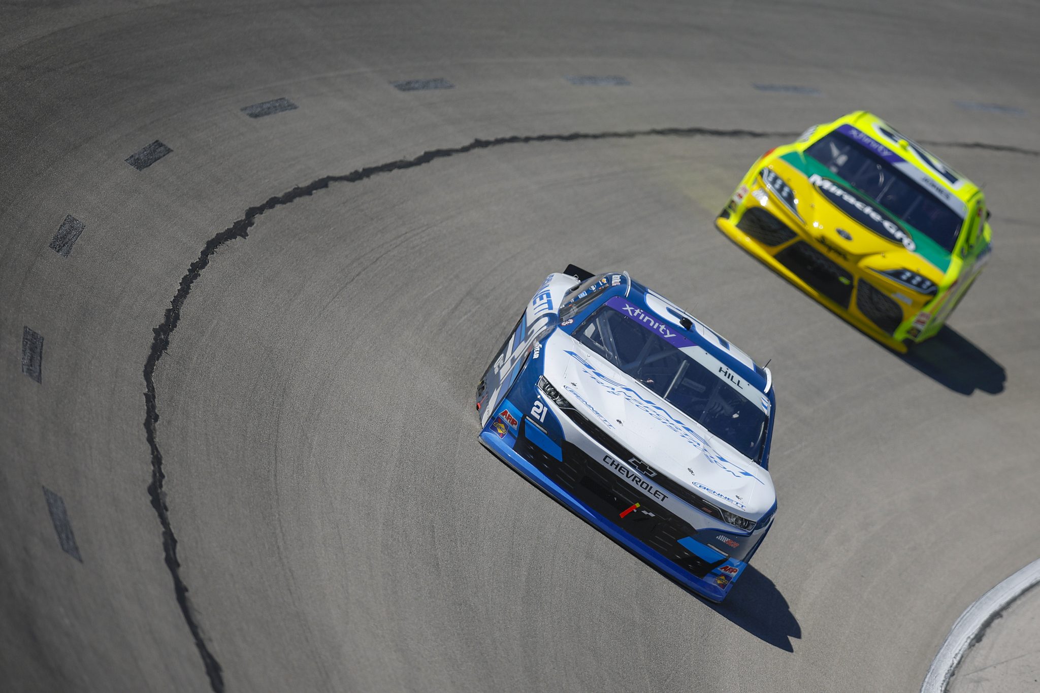 FORT WORTH, TEXAS - MAY 03: Austin Hill, driver of the #21 Bennett Transportation Chevrolet, drives during the NASCAR Xfinity Series Andy's Frozen Custard 300 at Texas Motor Speedway on May 03, 2025 in Fort Worth, Texas. (Photo by Sean Gardner/Getty Images) | Getty Images