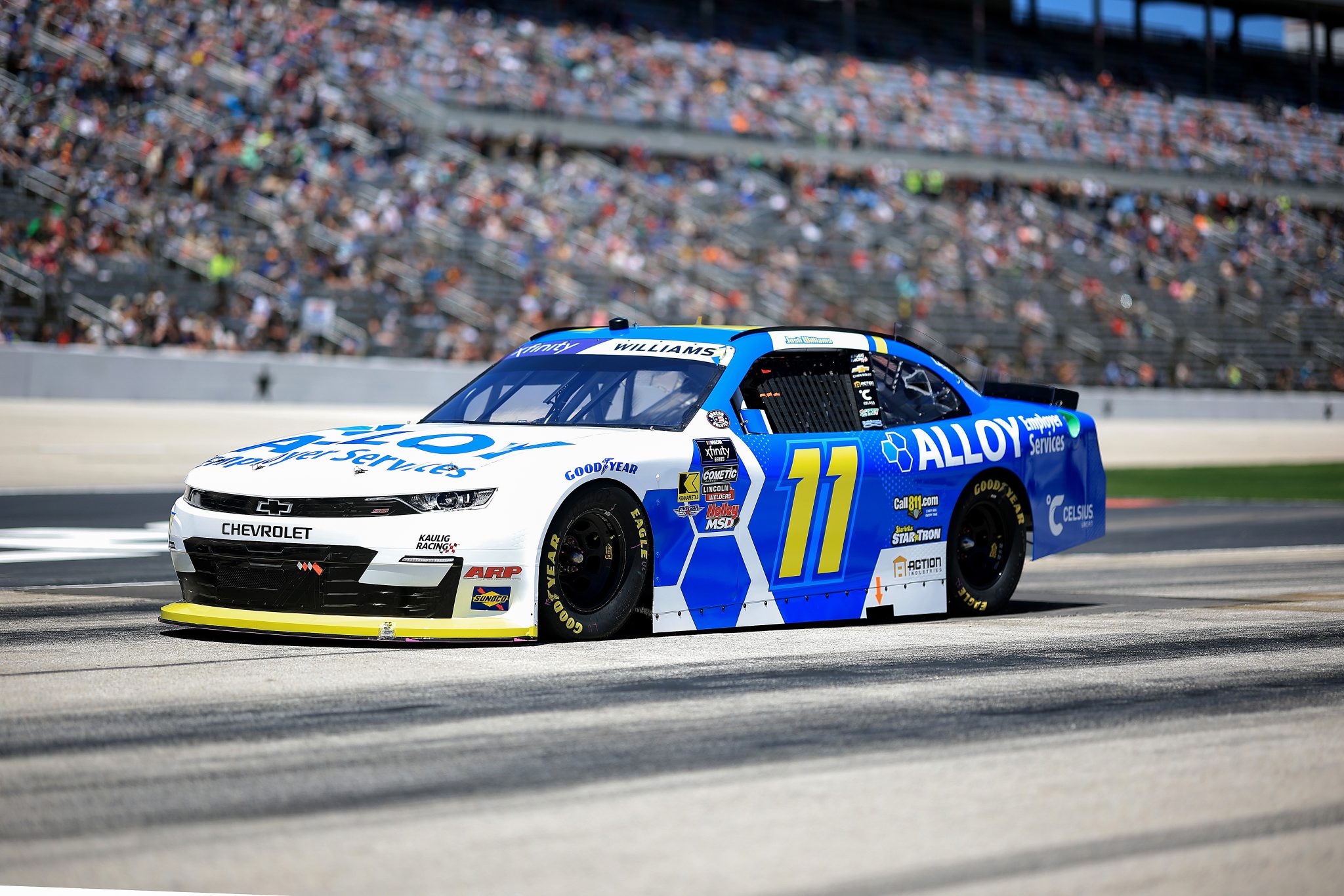 FORT WORTH, TEXAS - MAY 03: Josh Williams, driver of the #11 Alloy Employer Services Chevrolet, enters the track during the NASCAR Xfinity Series Andy's Frozen Custard 300 at Texas Motor Speedway on May 03, 2025 in Fort Worth, Texas. (Photo by Chris Graythen/Getty Images) | Getty Images