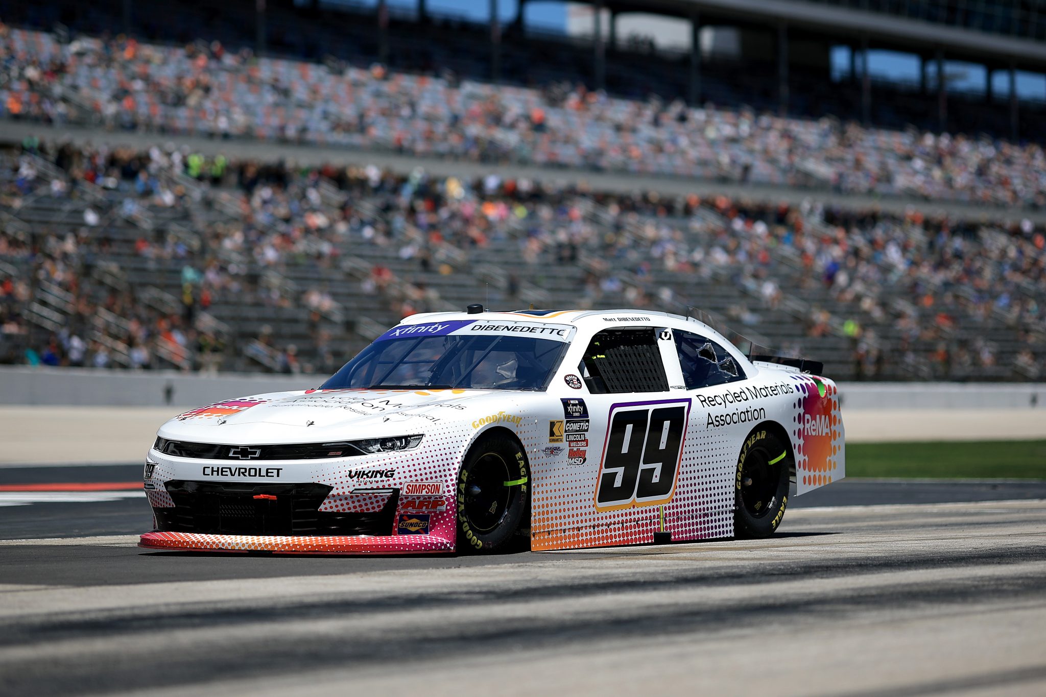 FORT WORTH, TEXAS - MAY 03: Matt DiBenedetto, driver of the #99 ReMA Chevrolet, enters the track during the NASCAR Xfinity Series Andy's Frozen Custard 300 at Texas Motor Speedway on May 03, 2025 in Fort Worth, Texas. (Photo by Chris Graythen/Getty Images) | Getty Images