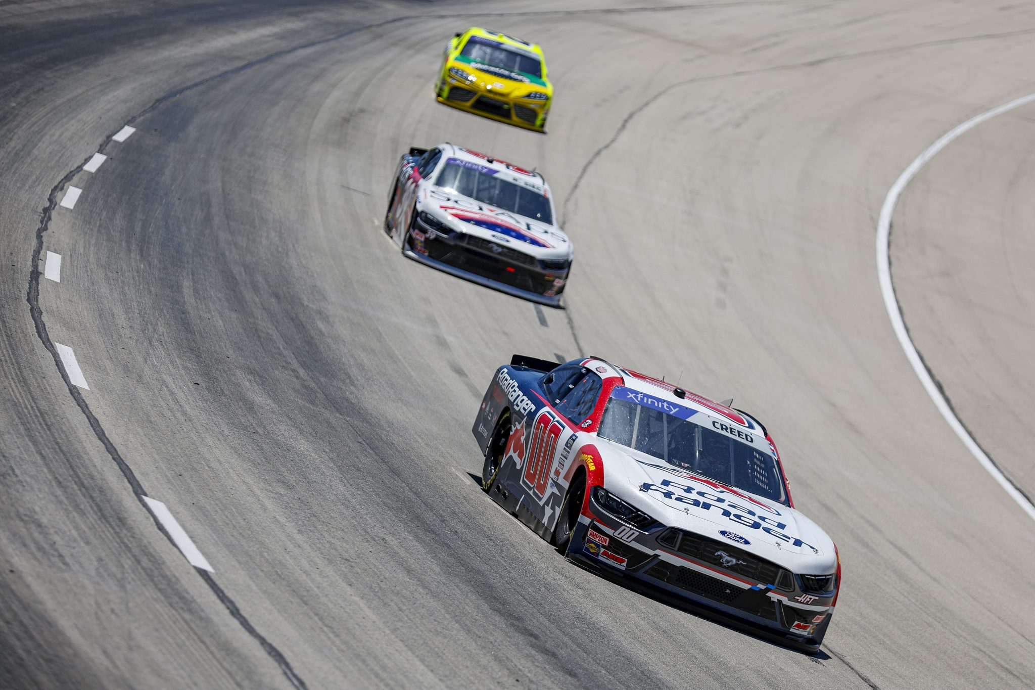 FORT WORTH, TEXAS - MAY 03: Sheldon Creed, driver of the #00 Road Ranger Ford, drives during the NASCAR Xfinity Series Andy's Frozen Custard 300 at Texas Motor Speedway on May 03, 2025 in Fort Worth, Texas. (Photo by Logan Riely/Getty Images) | Getty Images