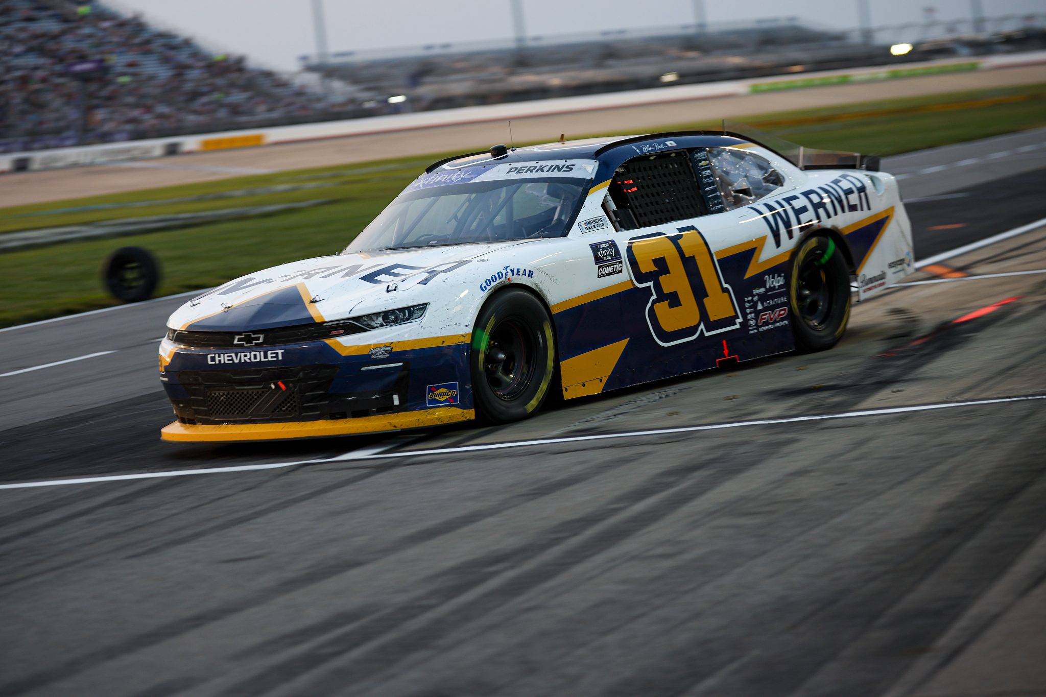 LEBANON, TENNESSEE - MAY 31: Blaine Perkins, driver of the #31 WERNER Chevrolet, exits pit road during the NASCAR Xfinity Series Tennessee Lottery 250 at Nashville Superspeedway on May 31, 2025 in Lebanon, Tennessee. (Photo by James Gilbert/Getty Images) | Getty Images