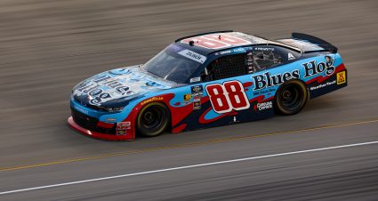 LEBANON, TENNESSEE - MAY 31: Connor Zilisch, driver of the #88 Blues Hog Chevrolet, drives during the NASCAR Xfinity Series Tennessee Lottery 250 at Nashville Superspeedway on May 31, 2025 in Lebanon, Tennessee. (Photo by James Gilbert/Getty Images) | Getty Images
