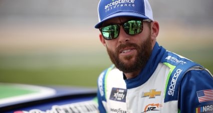 LEBANON, TENNESSEE - MAY 31: Ross Chastain, driver of the #9 Acceptance Insurance Chevrolet, looks on during qualifying for the NASCAR Xfinity Series Tennessee Lottery 250 at Nashville Superspeedway on May 31, 2025 in Lebanon, Tennessee. (Photo by James Gilbert/Getty Images) | Getty Images