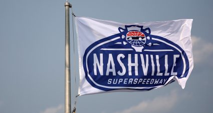 LEBANON, TENNESSEE - MAY 31: A detail view of Nashville Superspeedway flag during practice for the NASCAR Cup Series Cracker Barrel 400 at Nashville Superspeedway on May 31, 2025 in Lebanon, Tennessee. (Photo by James Gilbert/Getty Images) | Getty Images