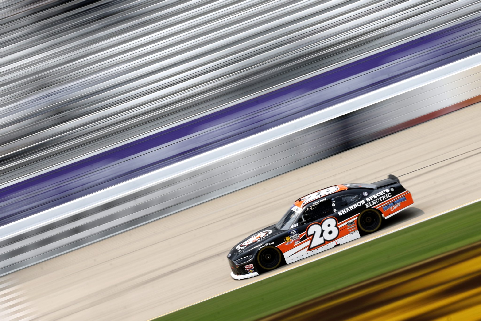 LEBANON, TENNESSEE - MAY 31: Kyle Sieg, driver of the #28 Shannon Speck's Electric Ford, drives during practice for the NASCAR Xfinity Series Tennessee Lottery 250 at Nashville Superspeedway on May 31, 2025 in Lebanon, Tennessee. (Photo by Sean Gardner/Getty Images) | Getty Images