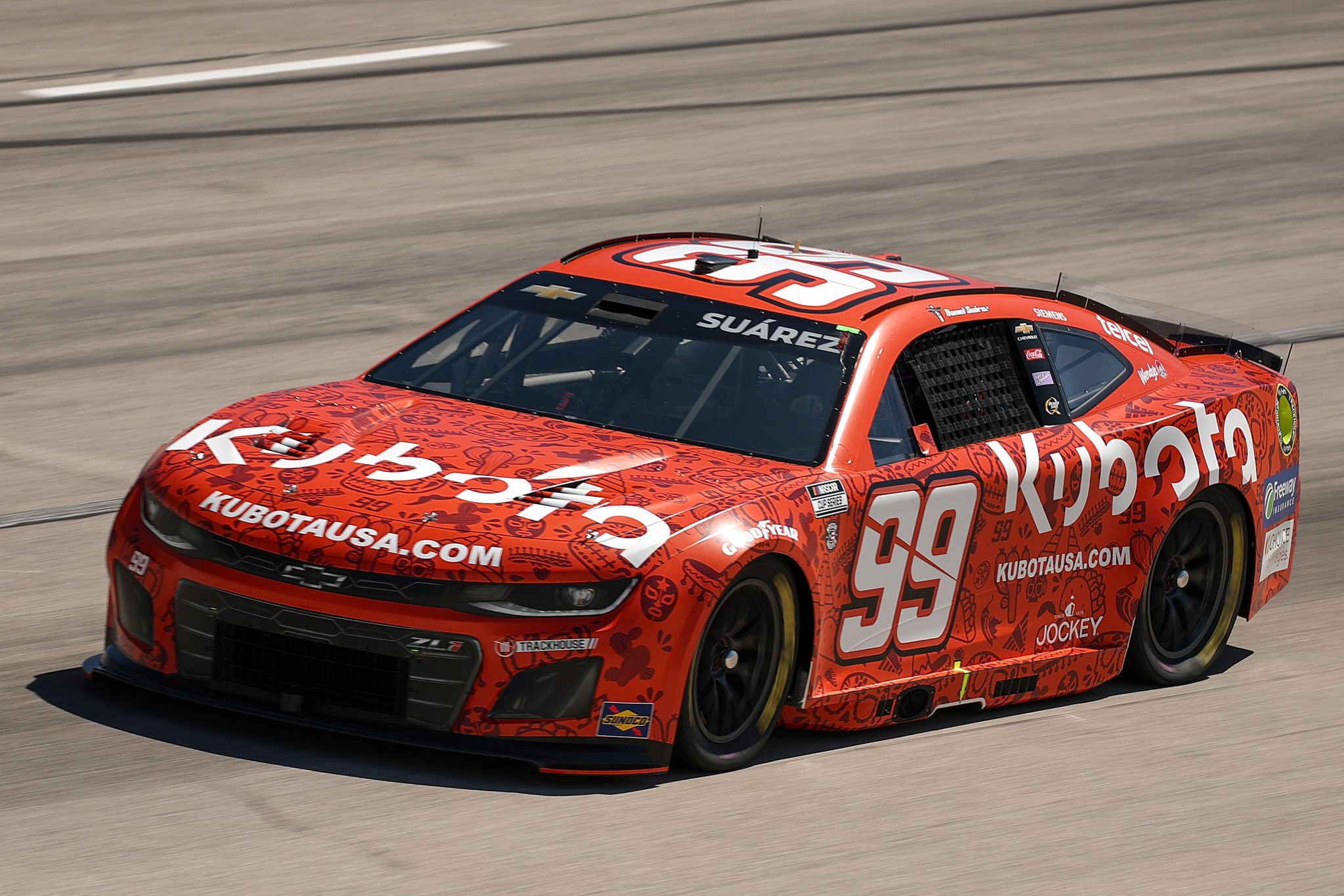 FORT WORTH, TEXAS - MAY 03: Daniel Suarez, driver of the #99 Kubota Chevrolet, drives during practice for the NASCAR Cup Series Würth 400 at Texas Motor Speedway on May 03, 2025 in Fort Worth, Texas. (Photo by Chris Graythen/Getty Images) | Getty Images