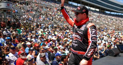 FORT WORTH, TEXAS - MAY 04: Cole Custer, driver of the #41 Red Baron Ford, waves to fans as he walks onstage during driver intros prior to the NASCAR Cup Series Würth 400 at Texas Motor Speedway on May 04, 2025 in Fort Worth, Texas. (Photo by Chris Graythen/Getty Images) | Getty Images