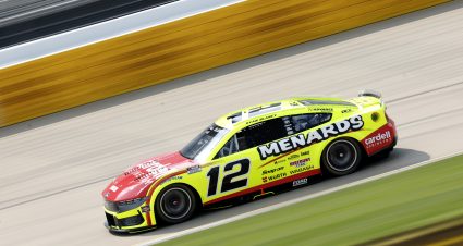 LEBANON, TENNESSEE - MAY 31: Ryan Blaney, driver of the #12 Menards/Cardell Cabinetry Ford, drives during practice for the NASCAR Cup Series Cracker Barrel 400 at Nashville Superspeedway on May 31, 2025 in Lebanon, Tennessee. (Photo by Sean Gardner/Getty Images) | Getty Images