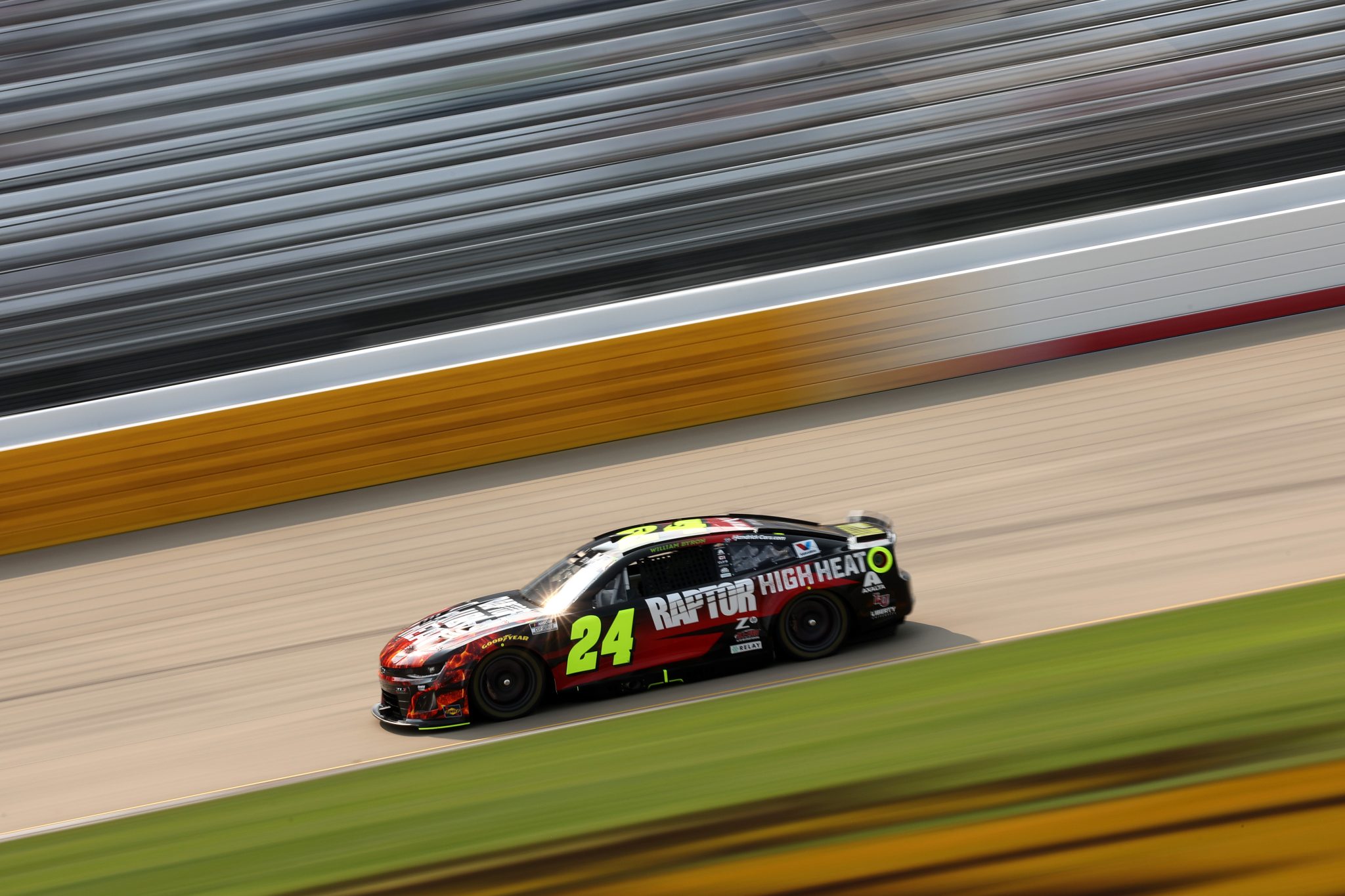 LEBANON, TENNESSEE - MAY 31: William Byron, driver of the #24 Raptor High Heat Chevrolet, drives during practice for the NASCAR Cup Series Cracker Barrel 400 at Nashville Superspeedway on May 31, 2025 in Lebanon, Tennessee. (Photo by James Gilbert/Getty Images) | Getty Images