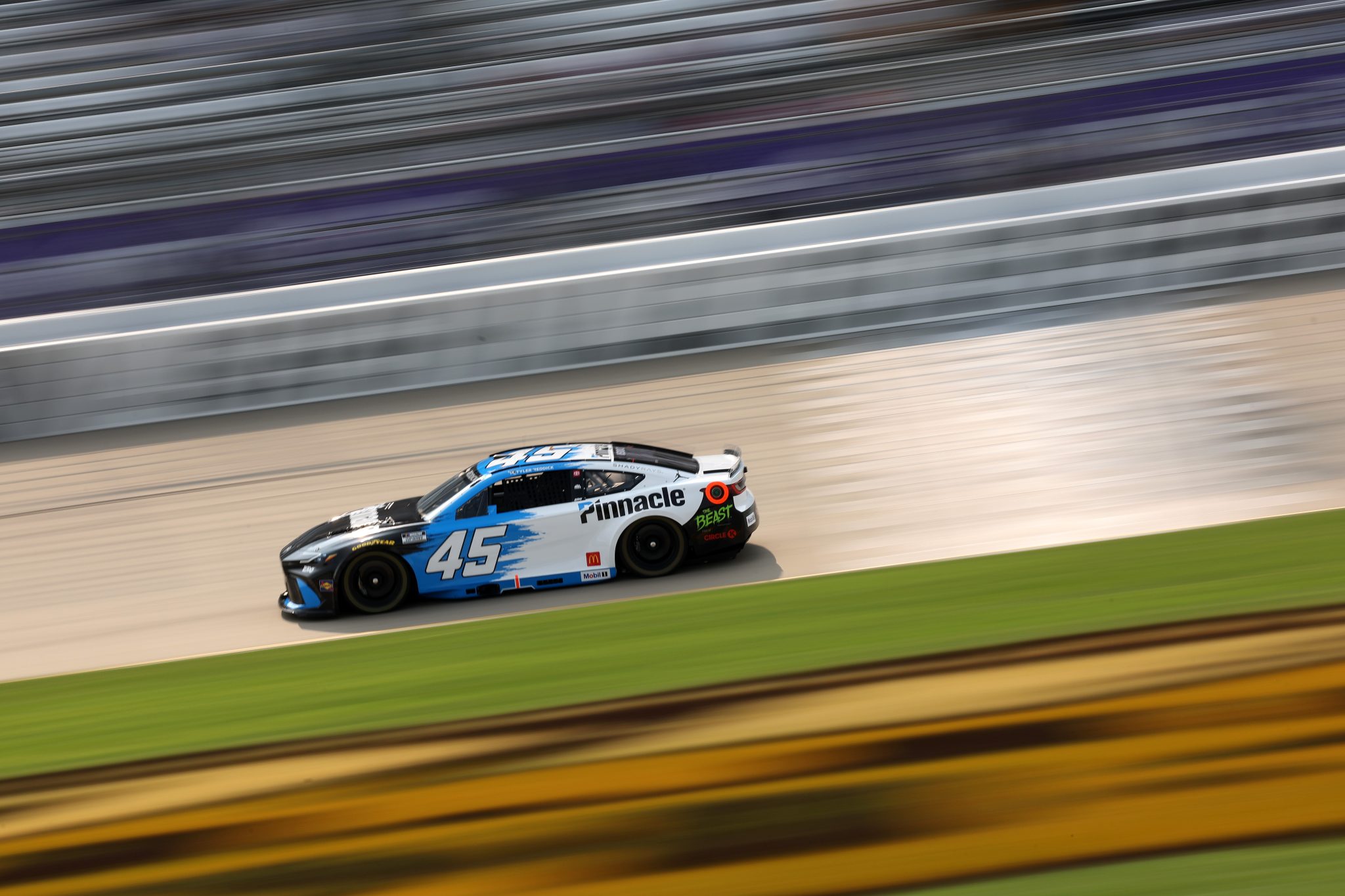 LEBANON, TENNESSEE - MAY 31: Tyler Reddick, driver of the #45 Pinnacle Toyota, drives during practice for the NASCAR Cup Series Cracker Barrel 400 at Nashville Superspeedway on May 31, 2025 in Lebanon, Tennessee. (Photo by James Gilbert/Getty Images) | Getty Images