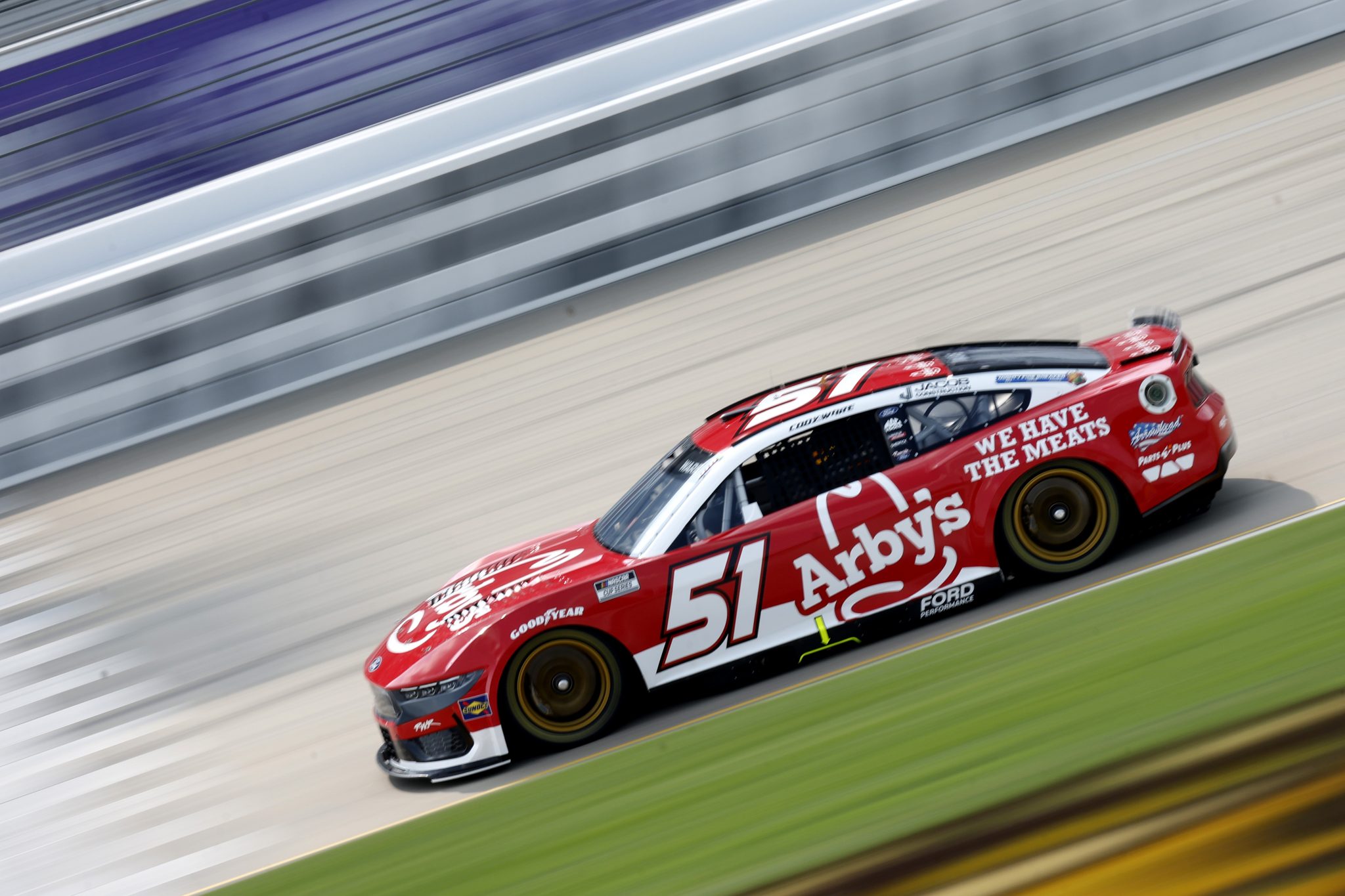 LEBANON, TENNESSEE - MAY 31: Cody Ware, driver of the #51 Arbys Ford, drives during practice for the NASCAR Cup Series Cracker Barrel 400 at Nashville Superspeedway on May 31, 2025 in Lebanon, Tennessee. (Photo by Sean Gardner/Getty Images) | Getty Images