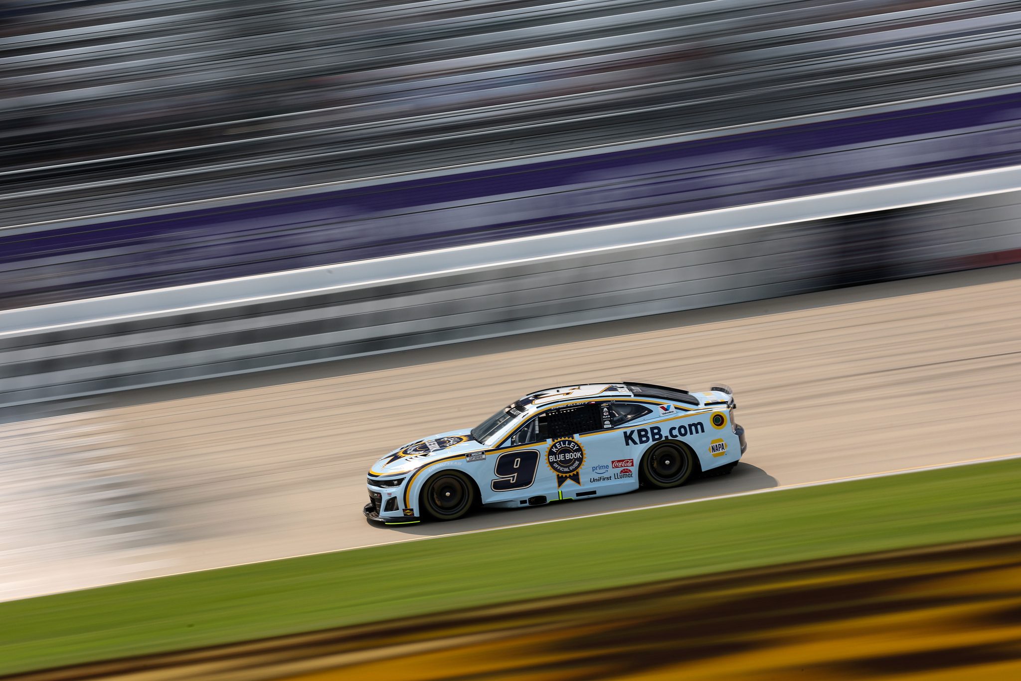 LEBANON, TENNESSEE - MAY 31: Chase Elliott, driver of the #9 Kelley Blue Book Chevrolet, drives during practice for the NASCAR Cup Series Cracker Barrel 400 at Nashville Superspeedway on May 31, 2025 in Lebanon, Tennessee. (Photo by James Gilbert/Getty Images) | Getty Images