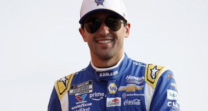 LEBANON, TENNESSEE - JUNE 01: Chase Elliott, driver of the #9 Kelley Blue Book Chevrolet, walks onstage during driver intros prior to the NASCAR Cup Series Cracker Barrel 400 at Nashville Superspeedway on June 01, 2025 in Lebanon, Tennessee. (Photo by Sean Gardner/Getty Images) | Getty Images