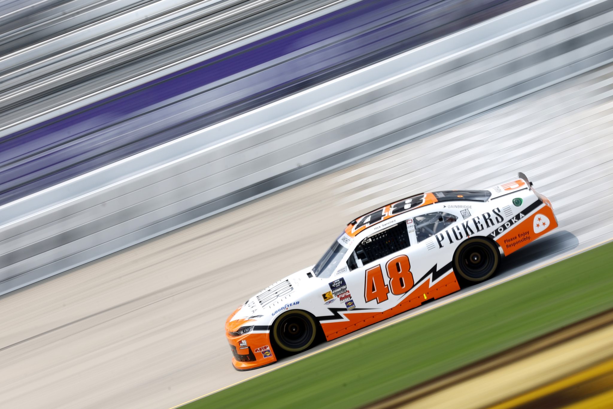 LEBANON, TENNESSEE - MAY 31: Nick Sanchez, driver of the #48 Pickers Vodka Chevrolet, drives during practice for the NASCAR Xfinity Series Tennessee Lottery 250 at Nashville Superspeedway on May 31, 2025 in Lebanon, Tennessee. (Photo by Sean Gardner/Getty Images) | Getty Images