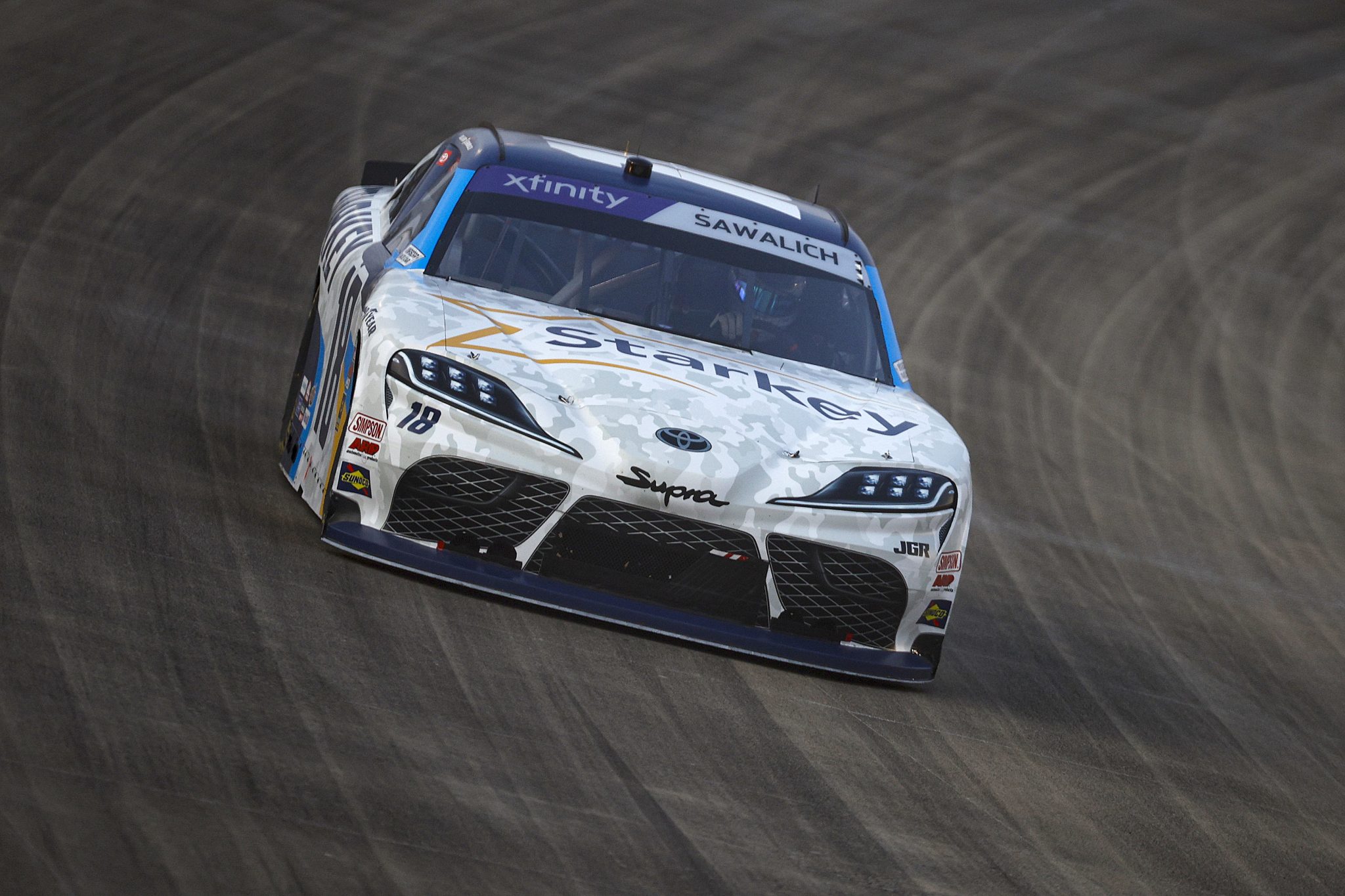 LEBANON, TENNESSEE - MAY 31: William Sawalich, driver of the #18 Starkey Toyota, drives during the NASCAR Xfinity Series Tennessee Lottery 250 at Nashville Superspeedway on May 31, 2025 in Lebanon, Tennessee. (Photo by Sean Gardner/Getty Images) | Getty Images