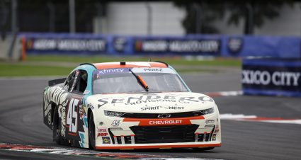 MEXICO CITY, MEXICO - JUNE 14: Brad Perez, driver of the #45 Sandero Provisions Co Chevrolet, drives during practice for the NASCAR Xfinity Series The Chilango 150 at Autodromo Hermanos Rodriguez on June 14, 2025 in Mexico City, Mexico. (Photo by Sean Gardner/Getty Images) | Getty Images