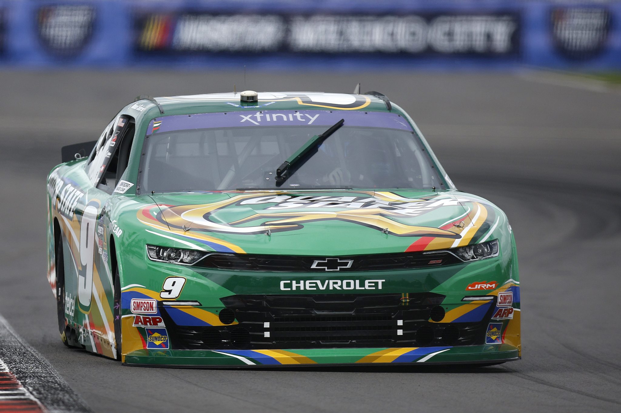 MEXICO CITY, MEXICO - JUNE 14: Daniel Suarez, driver of the #9 Quaker State Chevrolet, drives during practice for the NASCAR Xfinity Series The Chilango 150 at Autodromo Hermanos Rodriguez on June 14, 2025 in Mexico City, Mexico. (Photo by Sean Gardner/Getty Images) | Getty Images