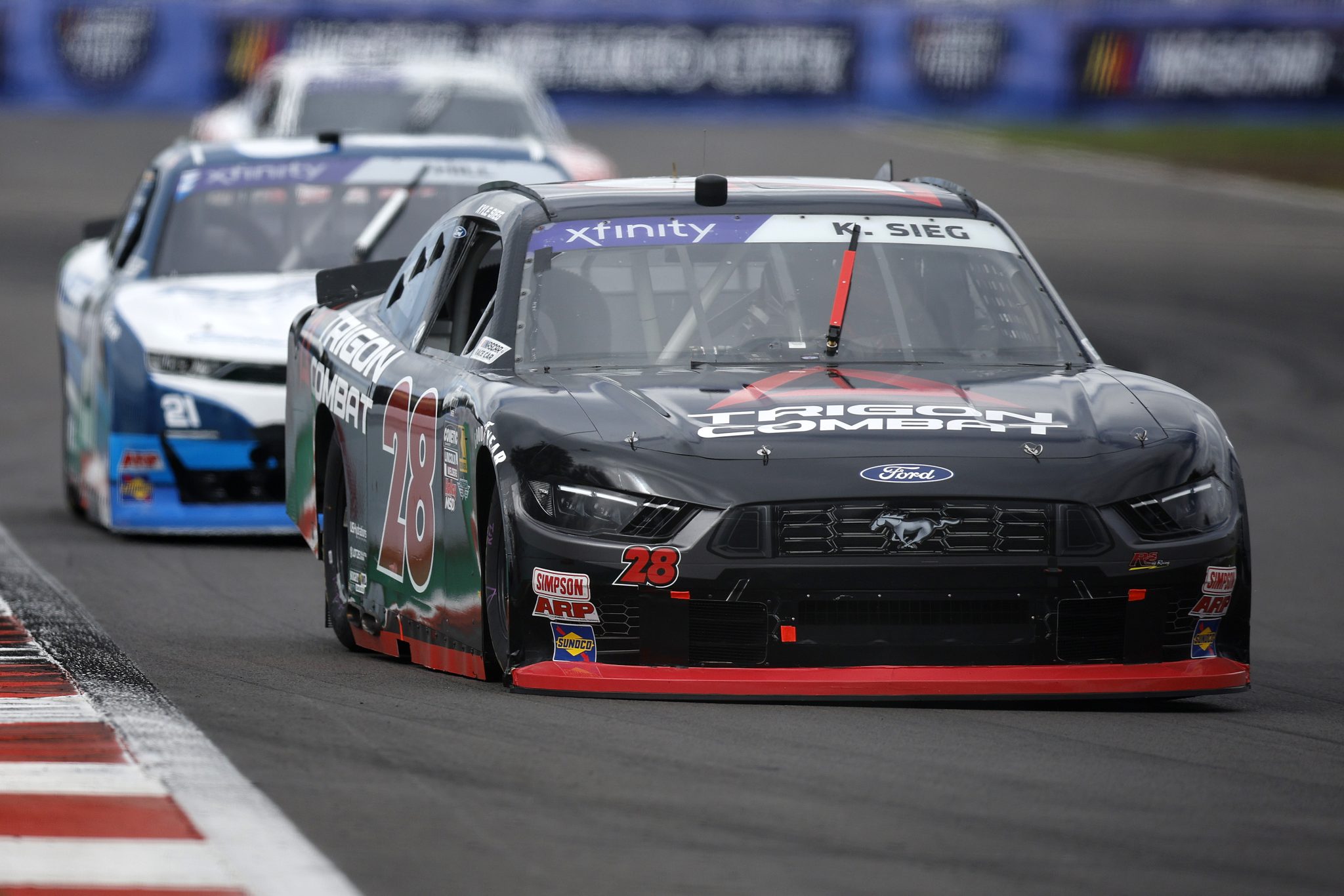 MEXICO CITY, MEXICO - JUNE 14: Kyle Sieg, driver of the #28 TRIGON COMBAT Ford, drives during practice for the NASCAR Xfinity Series The Chilango 150 at Autodromo Hermanos Rodriguez on June 14, 2025 in Mexico City, Mexico. (Photo by Sean Gardner/Getty Images) | Getty Images