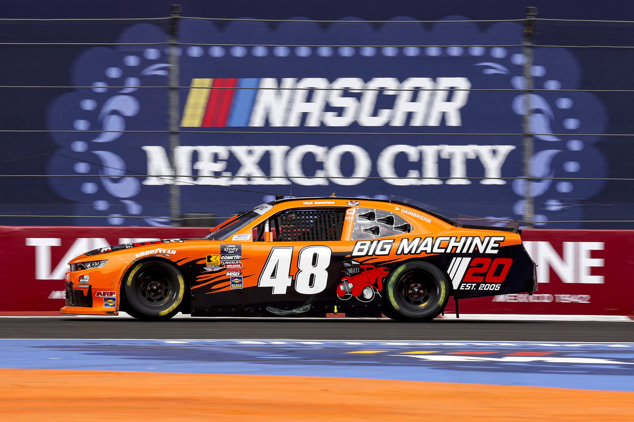 MEXICO CITY, MEXICO - JUNE 14: Nick Sanchez, driver of the #48 Big Machine Label Group Chevrolet, drives during the NASCAR Xfinity Series The Chilango 150 at Autodromo Hermanos Rodriguez on June 14, 2025 in Mexico City, Mexico. (Photo by Sean Gardner/Getty Images) | Getty Images