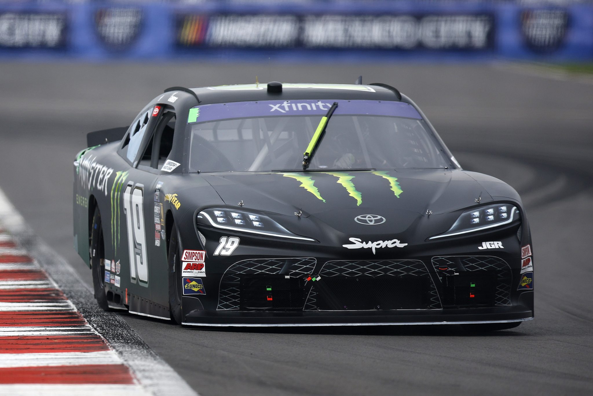 MEXICO CITY, MEXICO - JUNE 14: Ty Gibbs, driver of the #19 Monster Energy Toyota, drives during practice for the NASCAR Xfinity Series The Chilango 150 at Autodromo Hermanos Rodriguez on June 14, 2025 in Mexico City, Mexico. (Photo by Sean Gardner/Getty Images) | Getty Images