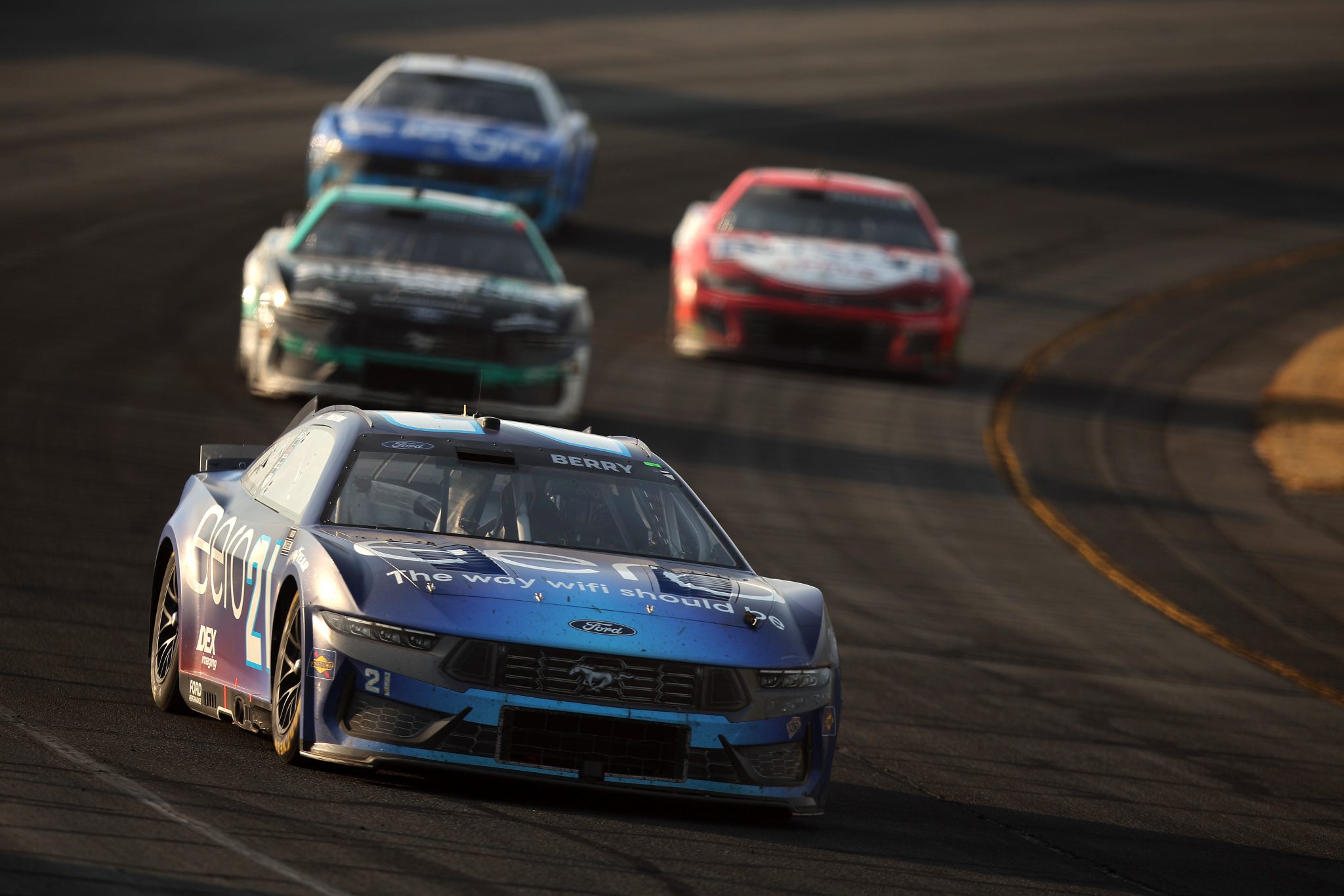 LONG POND, PENNSYLVANIA - JUNE 22: Josh Berry, driver of the #21 Eero Ford, drives during the NASCAR Cup Series The Great American Getaway 400 at Pocono Raceway on June 22, 2025 in Long Pond, Pennsylvania. (Photo by Jonathan Bachman/Getty Images) | Getty Images