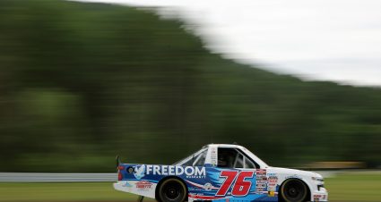 LAKEVILLE, CONNECTICUT - JUNE 27: Spencer Boyd, driver of the #76 Freedom Warranty Chevrolet, drives during practice for the NASCAR Craftsman Truck Series LiUNA! 150 at Lime Rock Park on June 27, 2025 in Lakeville, Connecticut. (Photo by Jonathan Bachman/Getty Images) | Getty Images