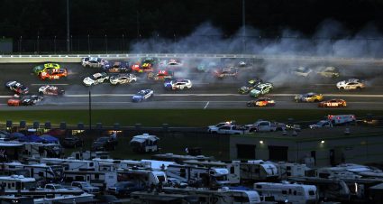 HAMPTON, GEORGIA - JUNE 28: A general view of an on-track incident during the NASCAR Cup Series Quaker State 400 Available at Walmart at Echo Park Speedway on June 28, 2025 in Hampton, Georgia. (Photo by Sean Gardner/Getty Images) | Getty Images
