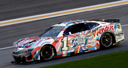 HAMPTON, GEORGIA - JUNE 28: Ross Chastain, driver of the #1 Wendy's Fresh Way to Frosty Chevrolet, drives after an on-track incident during the NASCAR Cup Series Quaker State 400 Available at Walmart at Echo Park Speedway on June 28, 2025 in Hampton, Georgia. (Photo by Krista Jasso/Getty Images) | Getty Images