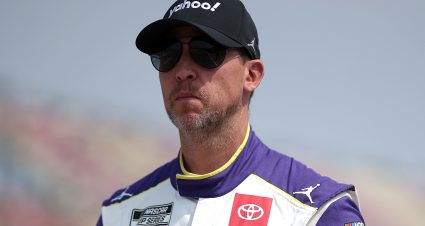 BROOKLYN, MICHIGAN - JUNE 07: Denny Hamlin, driver of the #11 Yahoo! Toyota, looks on during qualifying for the NASCAR Cup Series FireKeepers Casino 400 at Michigan International Speedway on June 07, 2025 in Brooklyn, Michigan. (Photo by Chris Graythen/Getty Images) | Getty Images