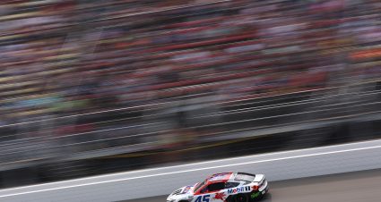 BROOKLYN, MICHIGAN - JUNE 08: Tyler Reddick, driver of the #45 Mobil 1 Toyota, drives during the NASCAR Cup Series FireKeepers Casino 400 at Michigan International Speedway on June 08, 2025 in Brooklyn, Michigan. (Photo by Meg Oliphant/Getty Images) | Getty Images