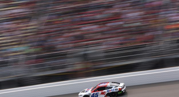BROOKLYN, MICHIGAN - JUNE 08: Tyler Reddick, driver of the #45 Mobil 1 Toyota, drives during the NASCAR Cup Series FireKeepers Casino 400 at Michigan International Speedway on June 08, 2025 in Brooklyn, Michigan. (Photo by Meg Oliphant/Getty Images) | Getty Images