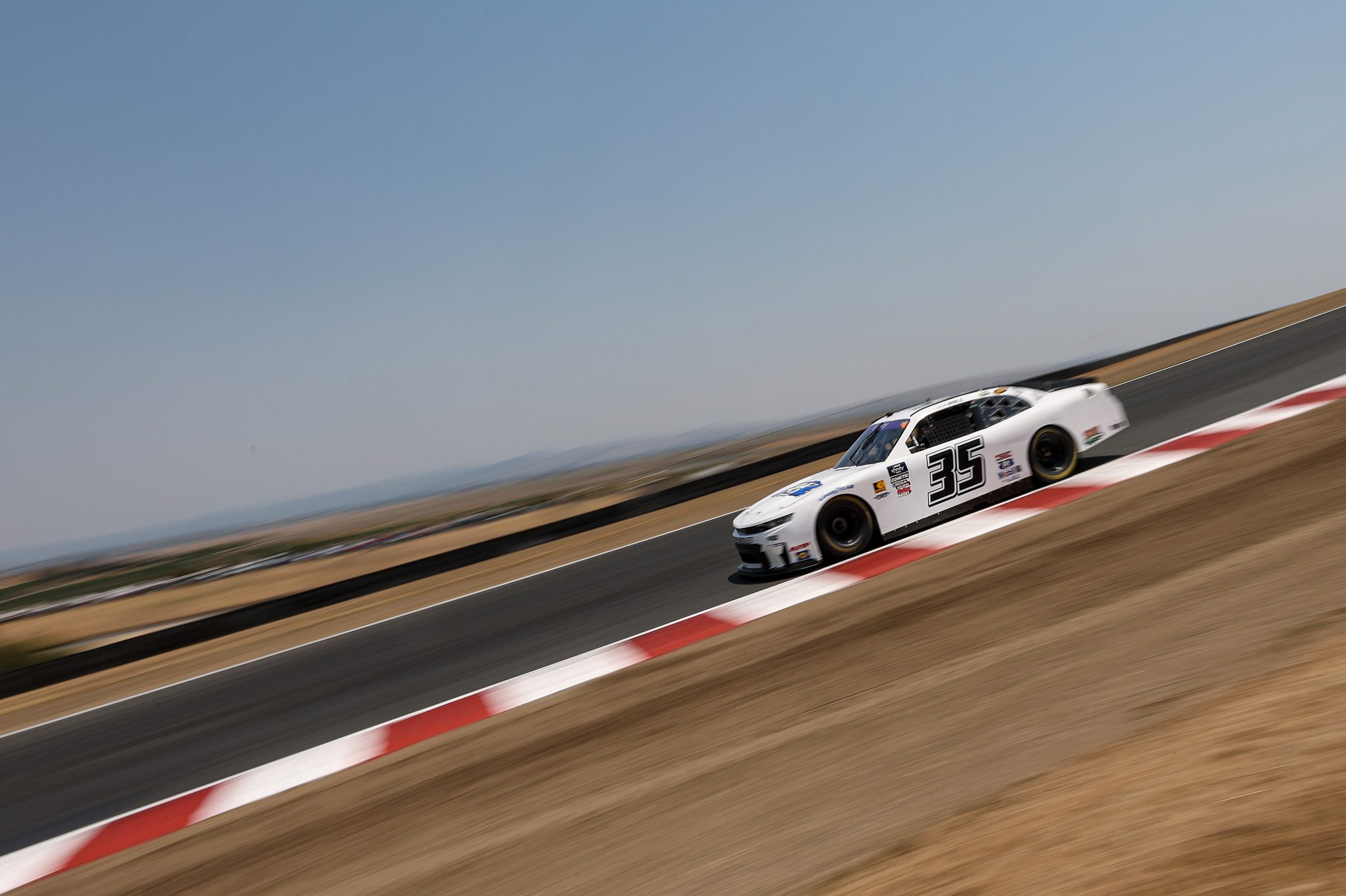 SONOMA, CALIFORNIA - JULY 11: Austin J Hill, driver of the #35 Joey Gase Motorsports Chevrolet, drives during practice for the NASCAR Xfinity Series Pit Boss/FoodMaxx 250 at Sonoma Raceway on July 11, 2025 in Sonoma, California. (Photo by Meg Oliphant/Getty Images) | Getty Images