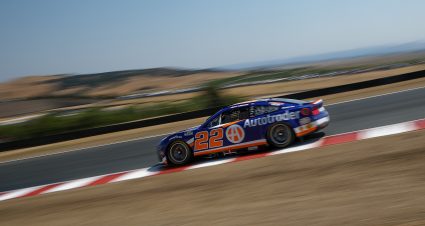 SONOMA, CALIFORNIA - JULY 12: Joey Logano, driver of the #22 Autotrader Ford, drives during qualifying for the NASCAR Cup Series Toyota/Save Mart 350 at Sonoma Raceway on July 12, 2025 in Sonoma, California. (Photo by Chris Graythen/Getty Images) | Getty Images