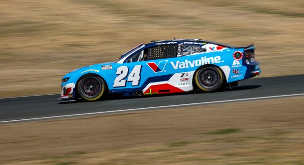SONOMA, CALIFORNIA - JULY 12: William Byron, driver of the #24 Valvoline Chevrolet, drives during qualifying for the NASCAR Cup Series Toyota/Save Mart 350 at Sonoma Raceway on July 12, 2025 in Sonoma, California. (Photo by Chris Graythen/Getty Images) | Getty Images