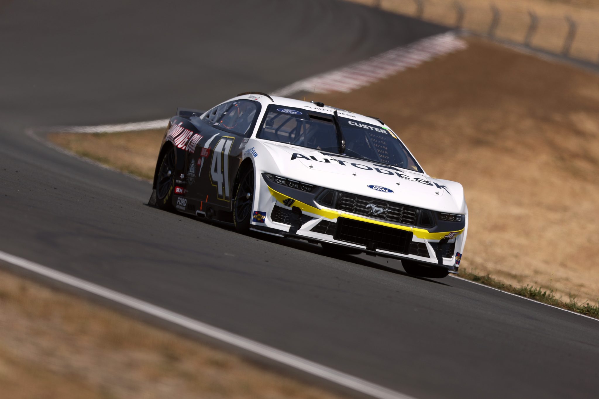SONOMA, CALIFORNIA - JULY 12: Cole Custer, driver of the #41 Autodesk/Haas Tooling Ford, drives during qualifying for the NASCAR Cup Series Toyota/Save Mart 350 at Sonoma Raceway on July 12, 2025 in Sonoma, California. (Photo by Meg Oliphant/Getty Images) | Getty Images
