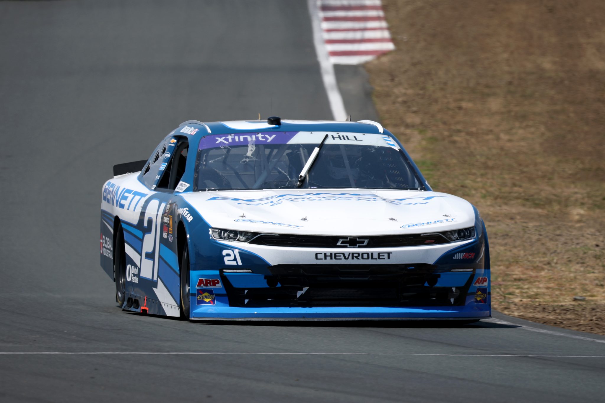 SONOMA, CALIFORNIA - JULY 12: Austin Hill, driver of the #21 Bennett Transportation Chevrolet, drives during the NASCAR Xfinity Series Pit Boss/FoodMaxx 250 at Sonoma Raceway on July 12, 2025 in Sonoma, California. (Photo by Chris Graythen/Getty Images) | Getty Images