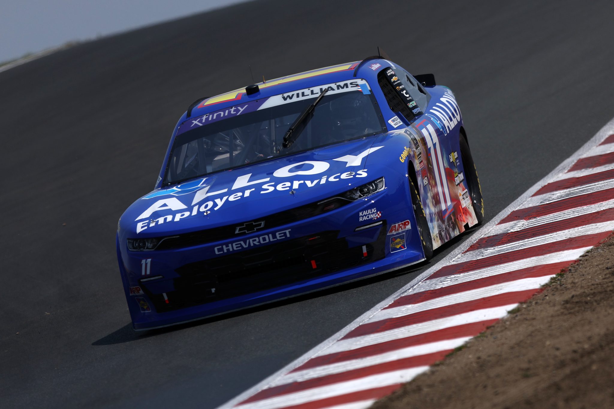 SONOMA, CALIFORNIA - JULY 11: Josh Williams, driver of the #11 Alloy Employer Services Chevrolet, drives during qualifying for the NASCAR Xfinity Series Pit Boss/FoodMaxx 250 at Sonoma Raceway on July 11, 2025 in Sonoma, California. (Photo by Meg Oliphant/Getty Images) | Getty Images