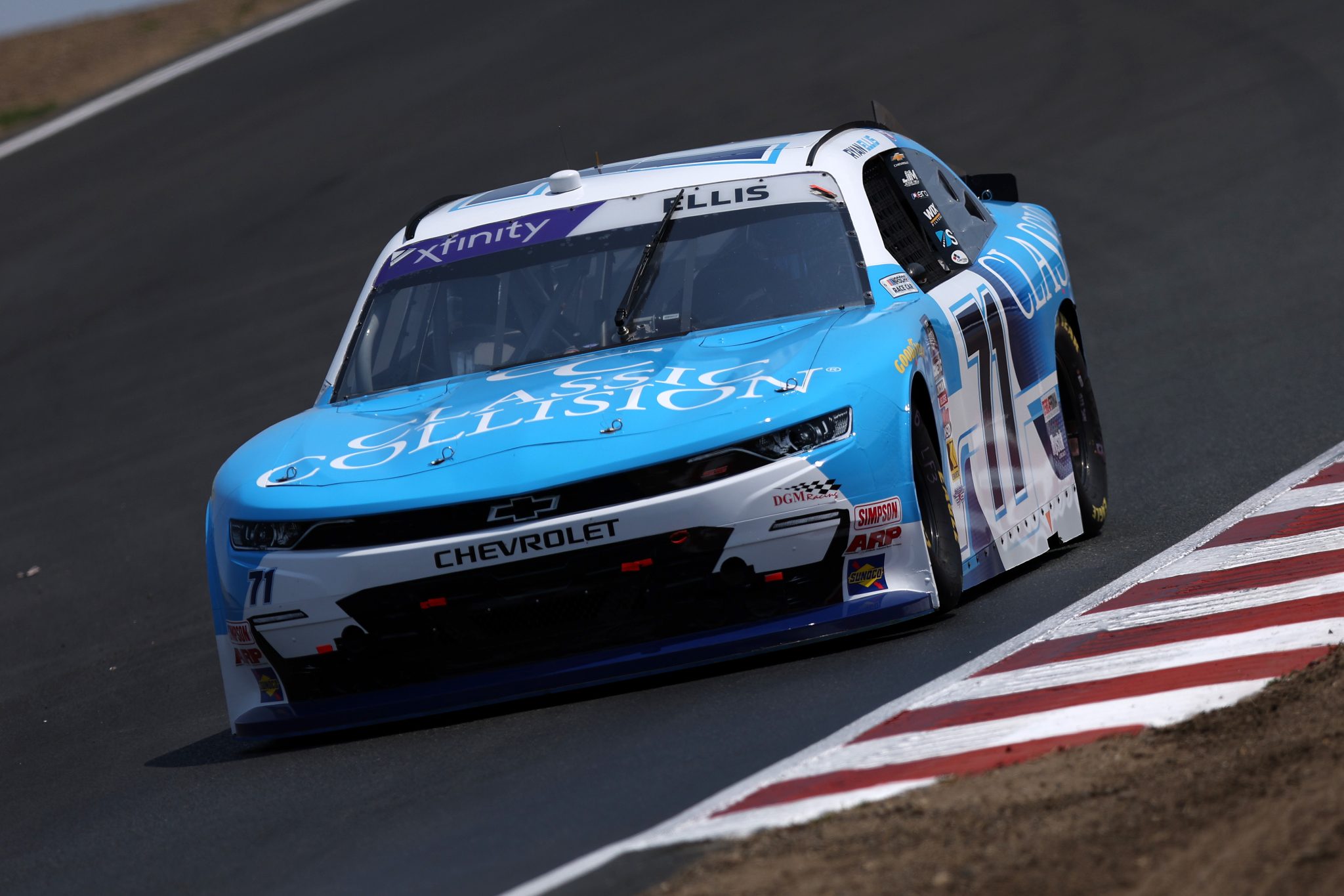 SONOMA, CALIFORNIA - JULY 11: Ryan Ellis, driver of the #71 Classic Collision Chevrolet, drives during qualifying for the NASCAR Xfinity Series Pit Boss/FoodMaxx 250 at Sonoma Raceway on July 11, 2025 in Sonoma, California. (Photo by Meg Oliphant/Getty Images) | Getty Images