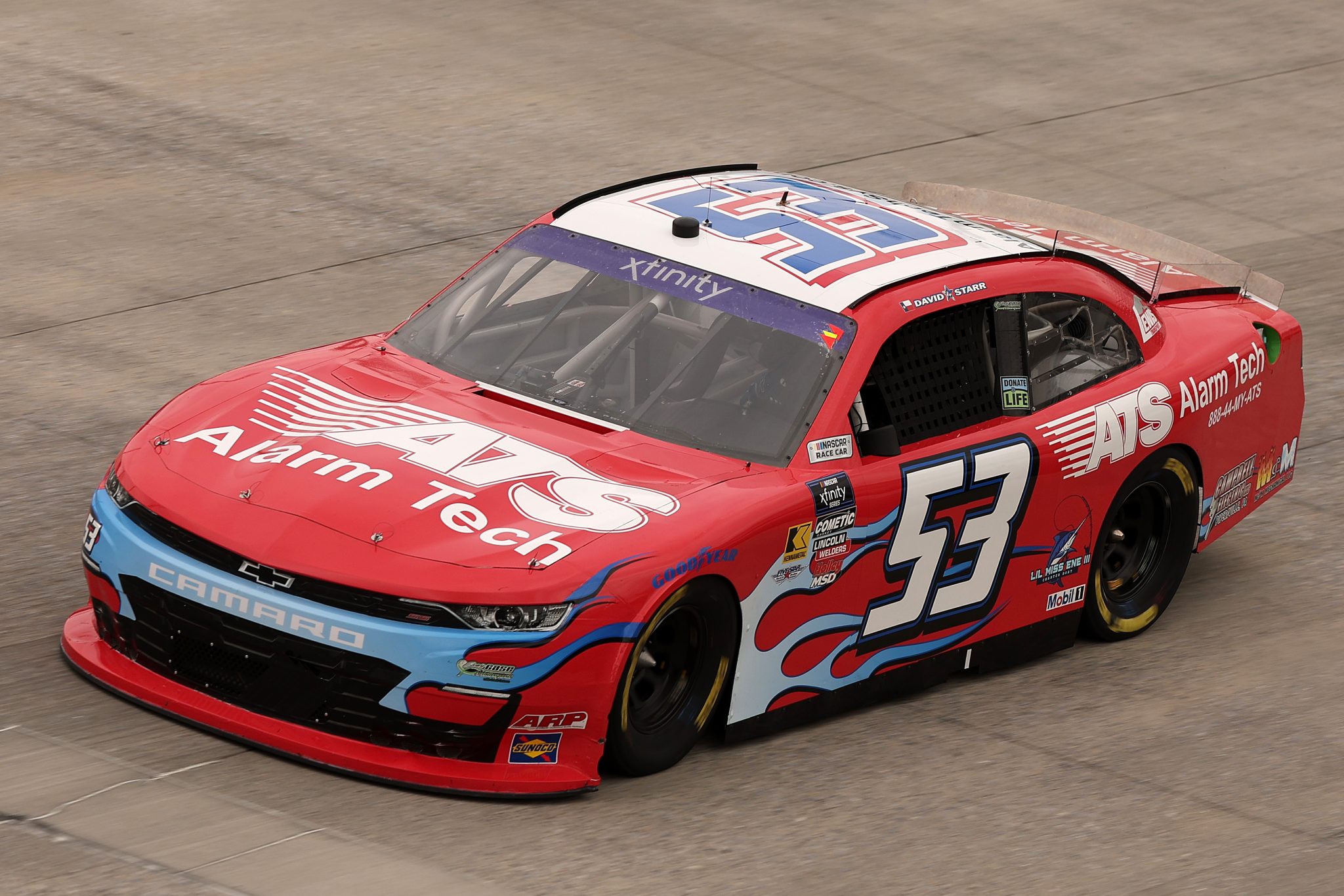 DOVER, DELAWARE - JULY 19: David Starr, driver of the #53 Chevrolet, drives during practice for the NASCAR Xfinity Series BetRivers 200 at Dover Motor Speedway on July 19, 2025 in Dover, Delaware. (Photo by Meg Oliphant/Getty Images) | Getty Images