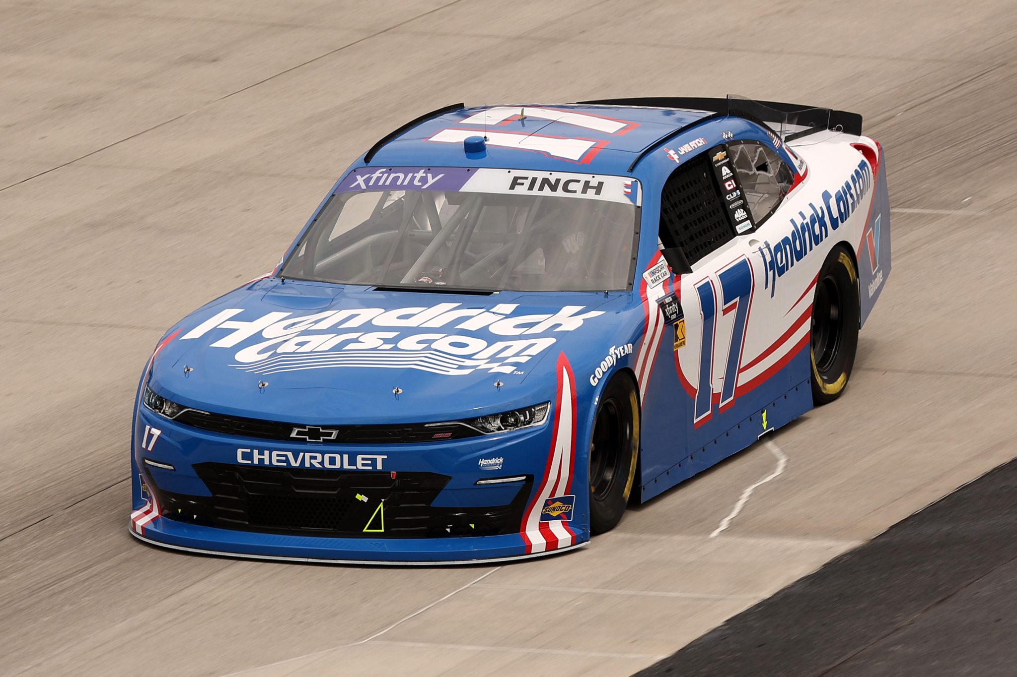 DOVER, DELAWARE - JULY 19: Jake Finch, driver of the #17 HendrickCars.com Chevrolet, drives during practice for the NASCAR Xfinity Series BetRivers 200 at Dover Motor Speedway on July 19, 2025 in Dover, Delaware. (Photo by Meg Oliphant/Getty Images) | Getty Images