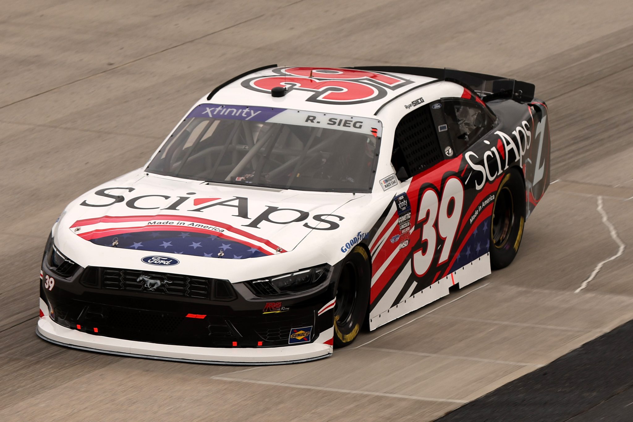 DOVER, DELAWARE - JULY 19: Ryan Sieg, driver of the #39 Sci Aps Ford, drives during practice for the NASCAR Xfinity Series BetRivers 200 at Dover Motor Speedway on July 19, 2025 in Dover, Delaware. (Photo by Meg Oliphant/Getty Images) | Getty Images