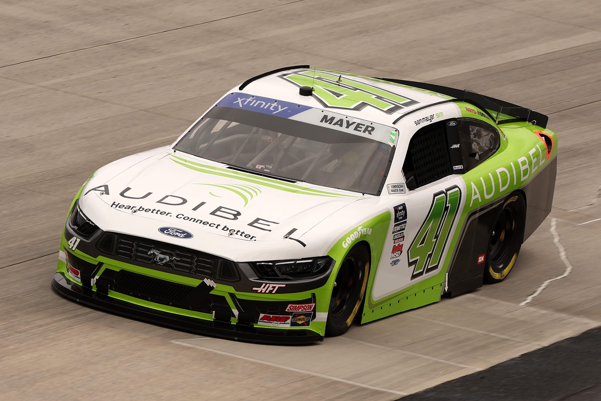 DOVER, DELAWARE - JULY 19: Sam Mayer, driver of the #41 Audibel Ford, drives during practice for the NASCAR Xfinity Series BetRivers 200 at Dover Motor Speedway on July 19, 2025 in Dover, Delaware. (Photo by Meg Oliphant/Getty Images) | Getty Images