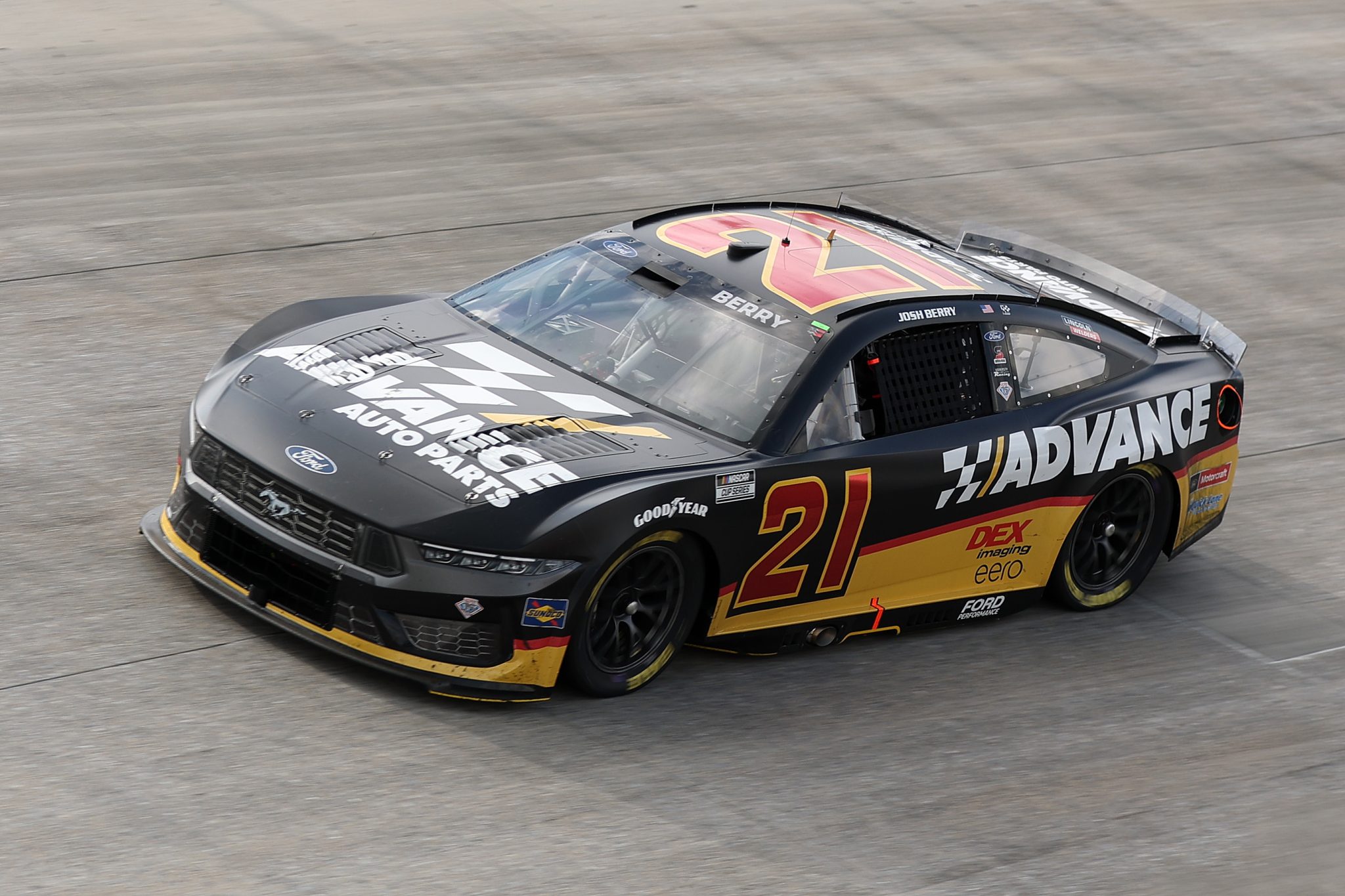 DOVER, DELAWARE - JULY 20: Josh Berry, driver of the #21 Advance Auto Parts Ford, drives during the NASCAR Cup Series AutoTrader EchoPark Automotive 400 at Dover Motor Speedway on July 20, 2025 in Dover, Delaware. (Photo by Meg Oliphant/Getty Images) | Getty Images