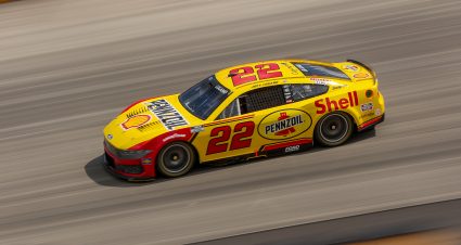 DOVER, DELAWARE - JULY 20: Joey Logano, driver of the #22 Shell Pennzoil Ford, drives during the NASCAR Cup Series AutoTrader EchoPark Automotive 400 at Dover Motor Speedway on July 20, 2025 in Dover, Delaware. (Photo by Meg Oliphant/Getty Images) | Getty Images