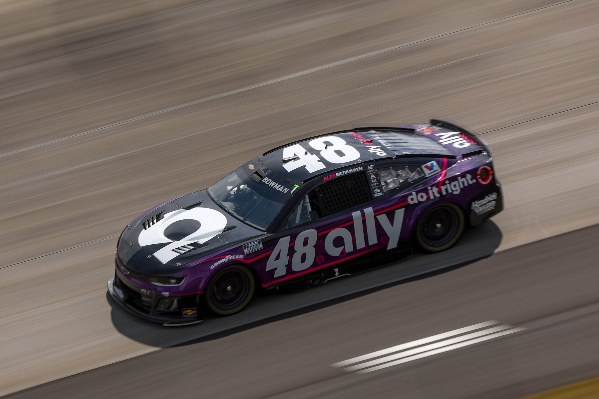 DOVER, DELAWARE - JULY 20: Alex Bowman, driver of the #48 Ally Chevrolet, drives during the NASCAR Cup Series AutoTrader EchoPark Automotive 400 at Dover Motor Speedway on July 20, 2025 in Dover, Delaware. (Photo by Meg Oliphant/Getty Images) | Getty Images
