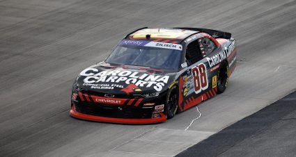 DOVER, DELAWARE - JULY 19: Connor Zilisch, driver of the #88 Carolina Carports Chevrolet, drives during the NASCAR Xfinity Series BetRivers 200 at Dover Motor Speedway on July 19, 2025 in Dover, Delaware. (Photo by Sean Gardner/Getty Images) | Getty Images