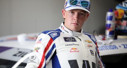INDIANAPOLIS, INDIANA - JULY 25: Connor Zilisch, driver of the #88 WeatherTech Chevrolet, looks on in the garage area during practice for the NASCAR Xfinity Series Pennzoil 250 at Indianapolis Motor Speedway on July 25, 2025 in Indianapolis, Indiana. (Photo by James Gilbert/Getty Images) | Getty Images