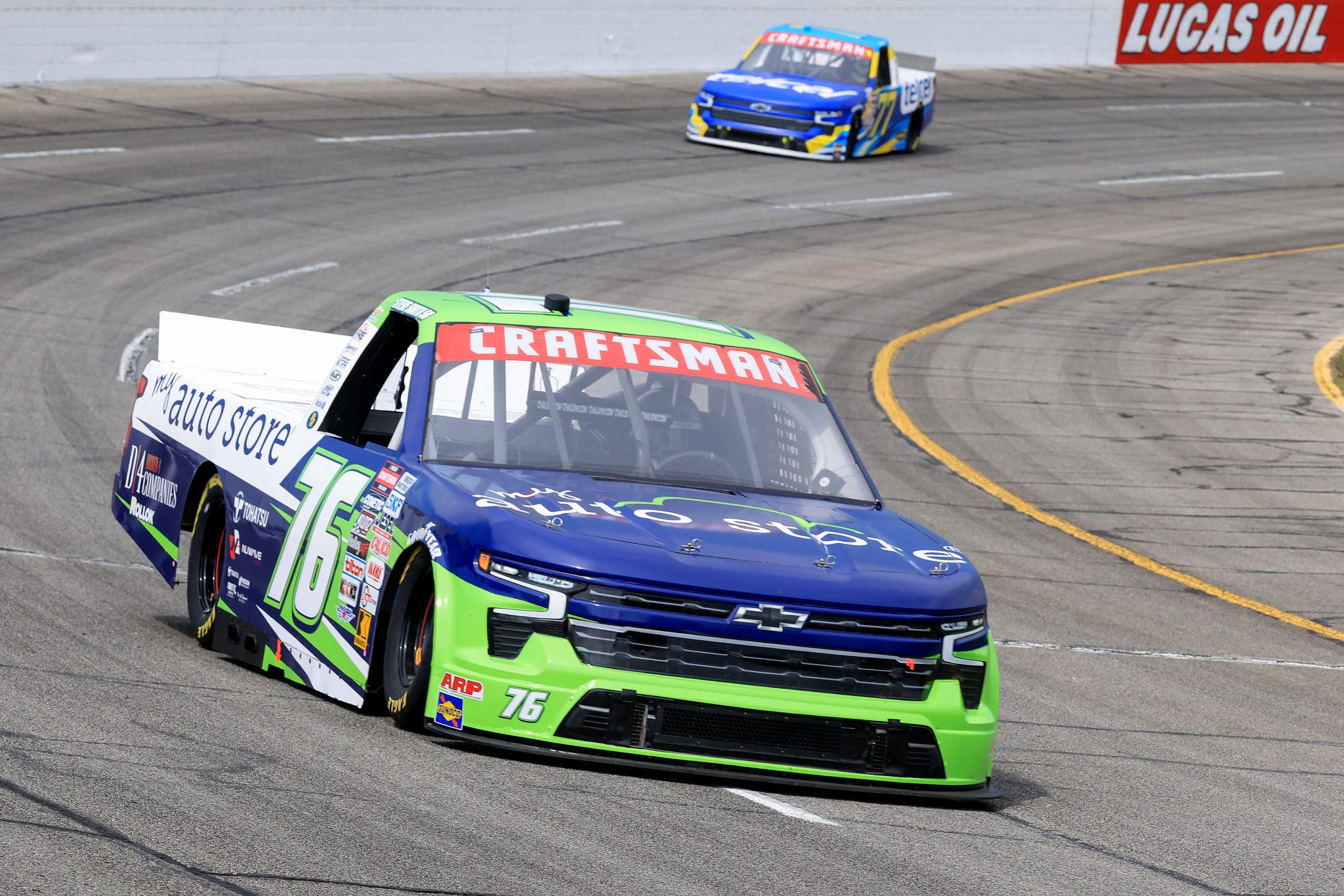 INDIANAPOLIS, INDIANA - JULY 25: Spencer Boyd, driver of the #76 My Auto Store Chevrolet, drives during practice for the NASCAR Craftsman Truck Series TSport 200 at Lucas Oil Indianapolis Raceway Park on July 25, 2025 in Indianapolis, Indiana. (Photo by Justin Casterline/Getty Images) | Getty Images