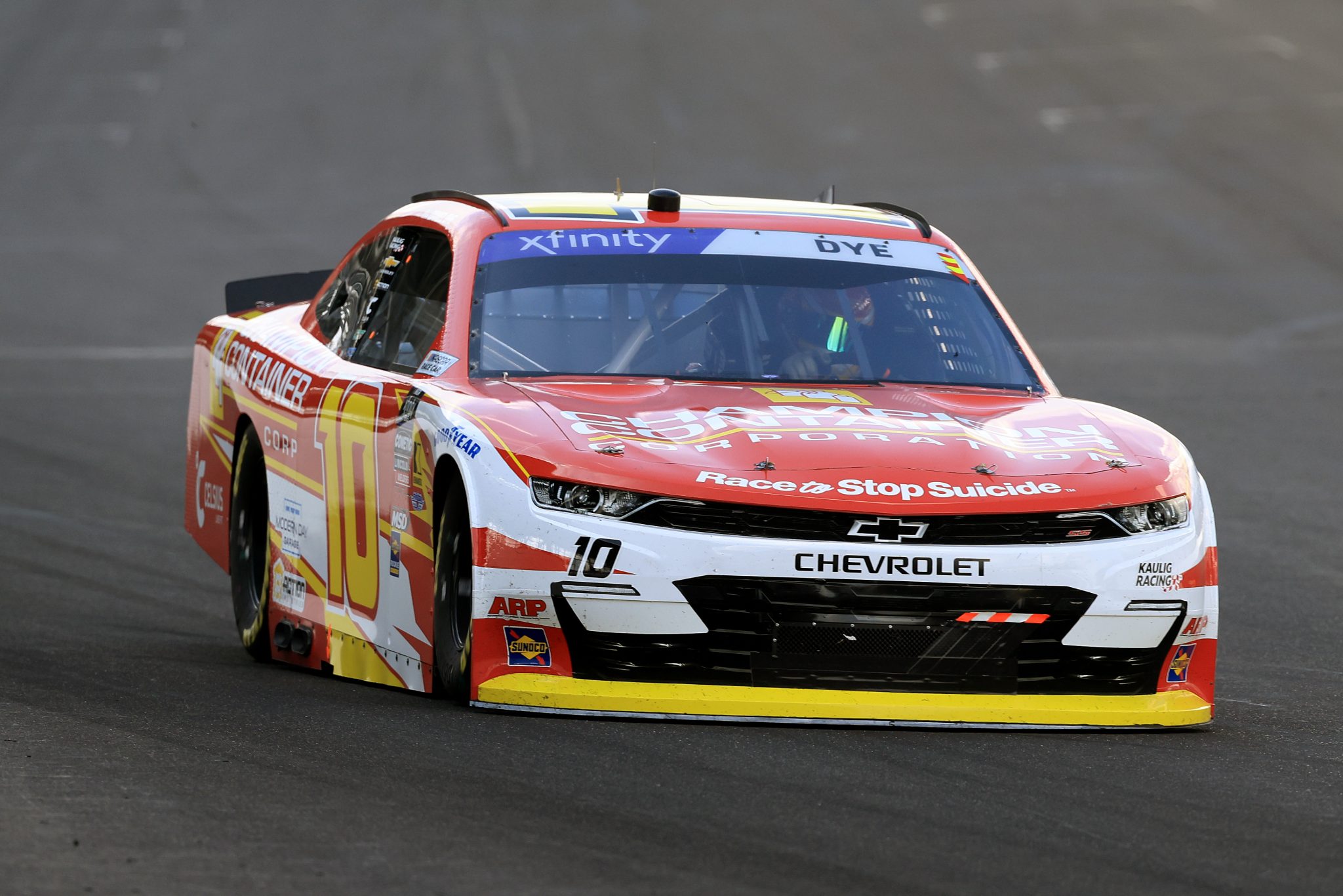 INDIANAPOLIS, INDIANA - JULY 26: Daniel Dye, driver of the #10 Champion Container Chevrolet, drives during the NASCAR Xfinity Series Pennzoil 250 at Indianapolis Motor Speedway on July 26, 2025 in Indianapolis, Indiana. (Photo by Justin Casterline/Getty Images) | Getty Images